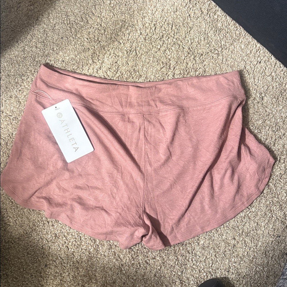Athleta Well Rested Ribbed Short Sleep Pink Size Large - Picture 3 of 3